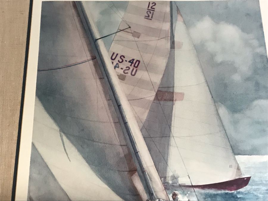 Pair Of Pencil Signed Dennis Conner Yacht Sailing Prints: Limited Edition Print Titled 'Pacific Combat' By John Gable (Pencil Signed By John Gable) And Stars & Strips Print [Photo 12]