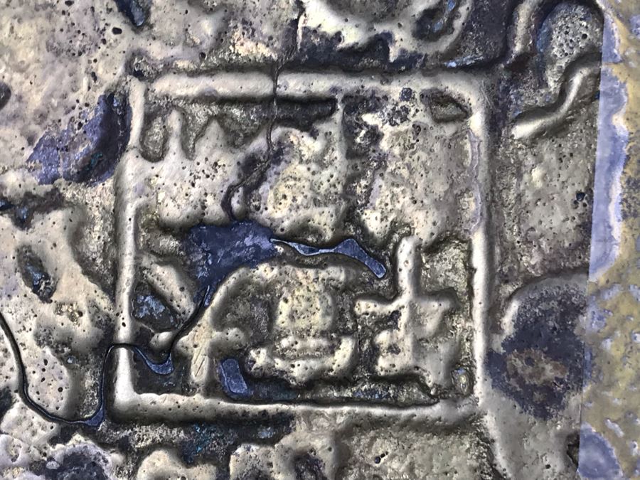 Pair Of Vintage Asian Signed Brass Vases With Relief Dragon Serpent 15.5'H [Photo 18]