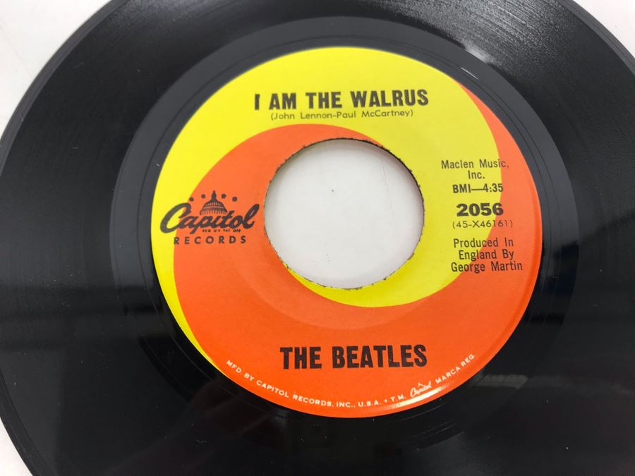 The Beatles Hello Goodbye And I Am The Walrus Capital Records 45RPM Vinyl Record 2056 With Record Sleeve [Photo 4]
