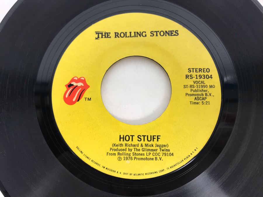 Vintage 1976 The Rolling Stones Fool To Cry And Hot Stuff 45RPM Vinyl Record RS-19304 [Photo 5]