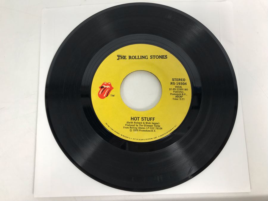 Vintage 1976 The Rolling Stones Fool To Cry And Hot Stuff 45RPM Vinyl ...