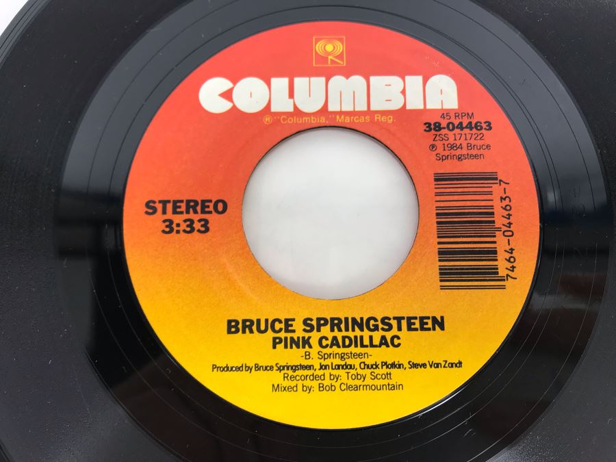 Bruce Springsteen Dancing In The Dark And Pink Cadillac Columbia 45RPM Vinyl Record 38-04463 [Photo 4]