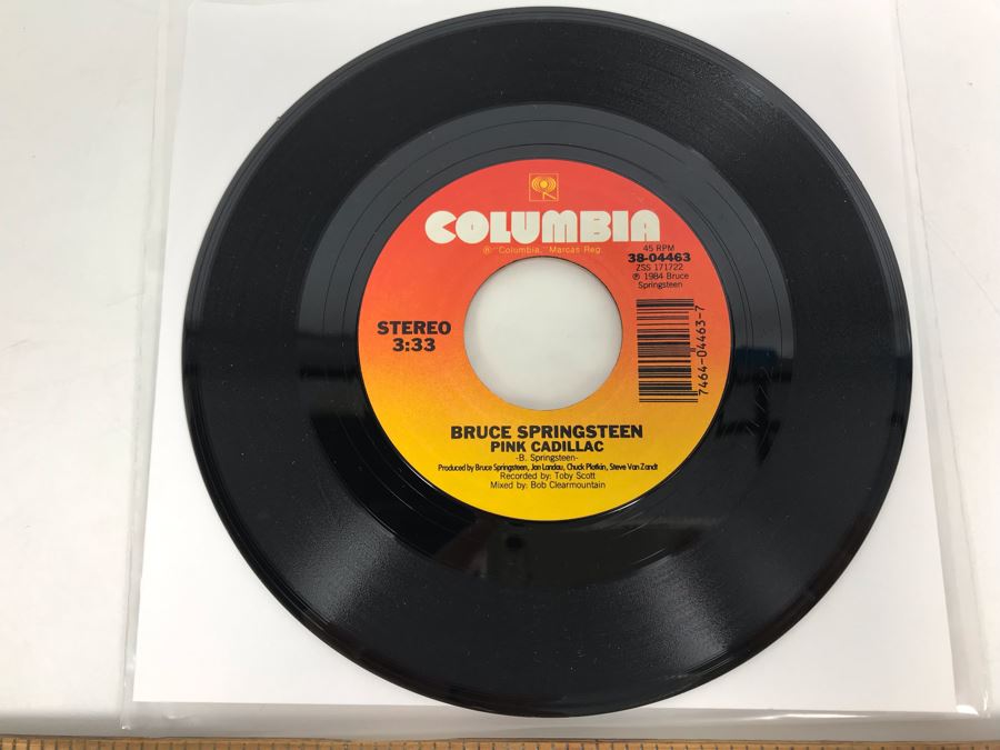 Bruce Springsteen Dancing In The Dark And Pink Cadillac Columbia 45RPM Vinyl Record 38-04463 [Photo 3]