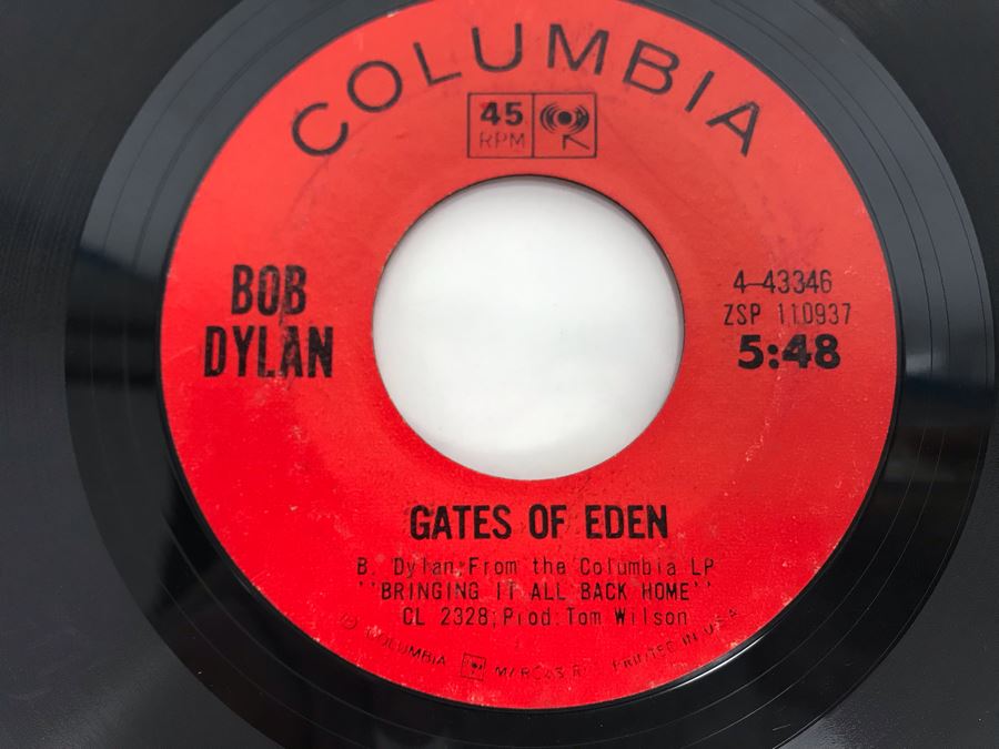 Pair Of Vintage Bob Dylan 45PRM Records Columbia Like A Rolling Stone, Gates Of Eden (4-43346) And Lay Lady Lay, Peggy Day (4-44926) [Photo 5]