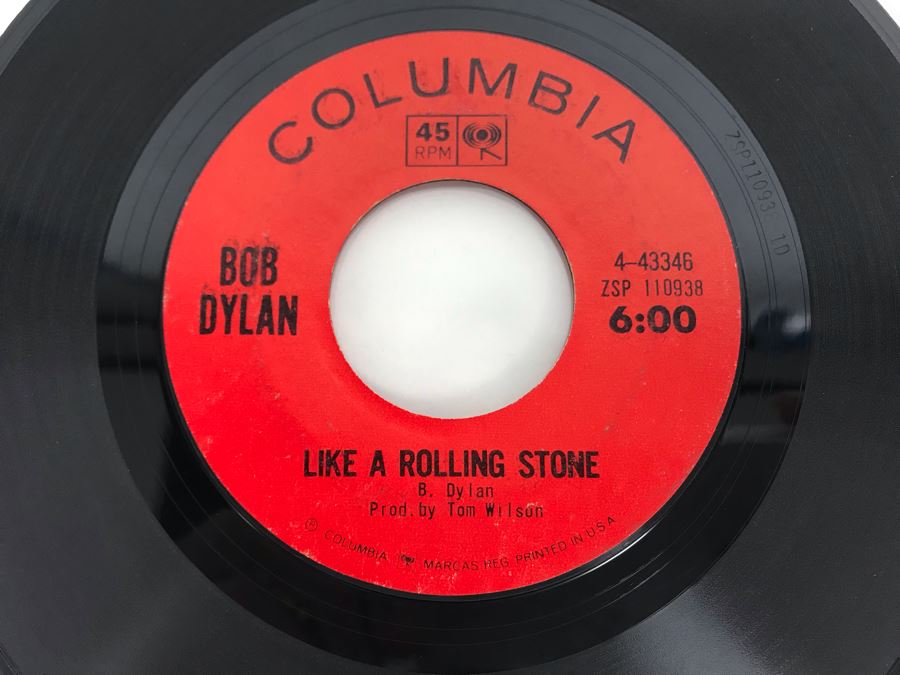 Pair Of Vintage Bob Dylan 45PRM Records Columbia Like A Rolling Stone, Gates Of Eden (4-43346) And Lay Lady Lay, Peggy Day (4-44926) [Photo 3]