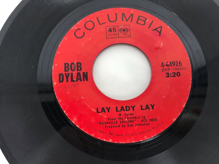 Pair Of Vintage Bob Dylan 45PRM Records Columbia Like A Rolling Stone, Gates Of Eden (4-43346) And Lay Lady Lay, Peggy Day (4-44926) [Photo 7]
