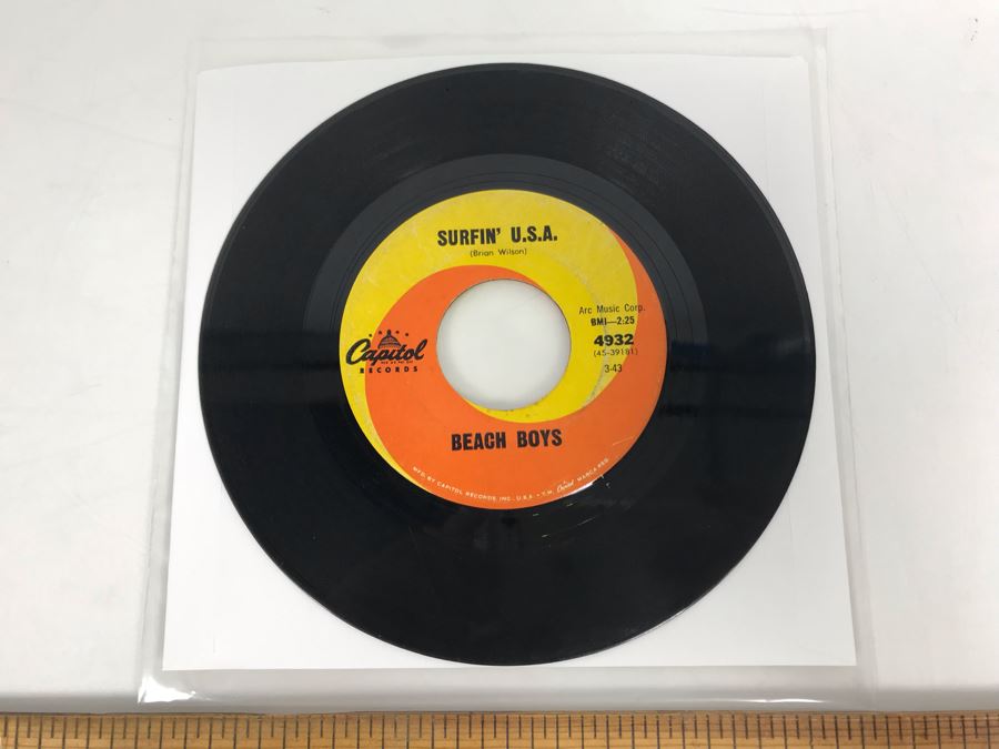 Vintage Beach Boys Surfin' U.S.A. And Shut Down Capital Records 45RPM Vinyl Record 4932