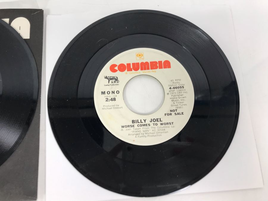 (2) Billy Joel Demo Not For Sale 45RPM Vinyl Records: A Matter Of Trust 38-06108; Worse Comes To Worst 4-46055 Columbia Records [Photo 6]