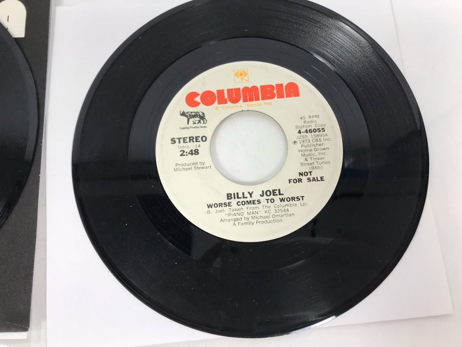 (2) Billy Joel Demo Not For Sale 45RPM Vinyl Records: A Matter Of Trust 38-06108; Worse Comes To Worst 4-46055 Columbia Records [Photo 8]