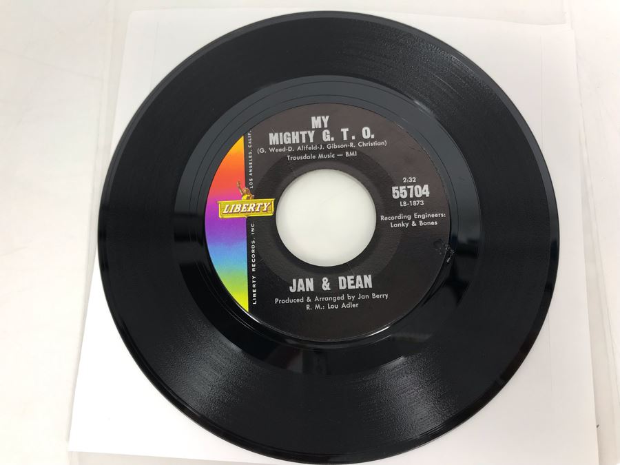 Jan & Dean The Little Old Lady (From Pasadena) And My Mighty G. T. O. 45RPM Vinyl Record 55704 Liberty Records [Photo 3]