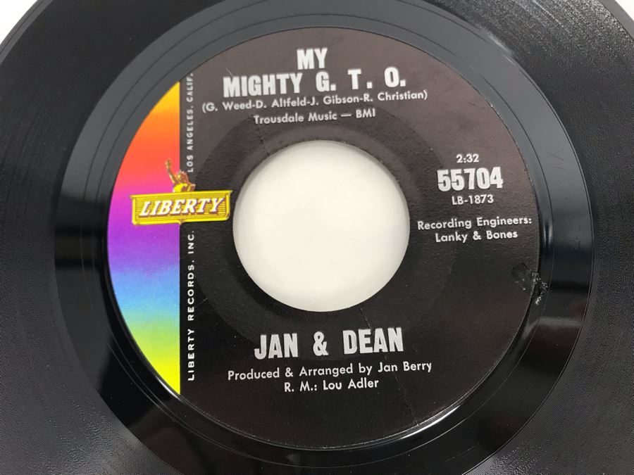 Jan & Dean The Little Old Lady (From Pasadena) And My Mighty G. T. O. 45RPM Vinyl Record 55704 Liberty Records [Photo 4]