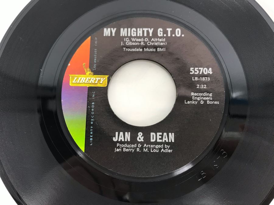 Jan & Dean The Little Old Lady (From Pasadena) And My Mighty G. T. O. 45RPM Vinyl Record 55704 Liberty Records [Photo 4]