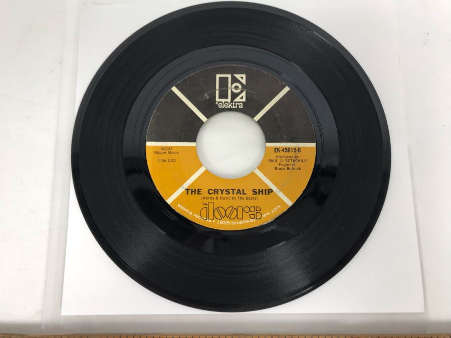 The Doors Light My Fire And The Crystal Ship 45PRM Vinyl Record Elektra Records EK-45615 [Photo 3]