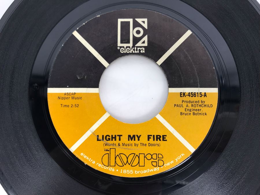 The Doors Light My Fire And The Crystal Ship 45PRM Vinyl Record Elektra Records EK-45615 [Photo 2]