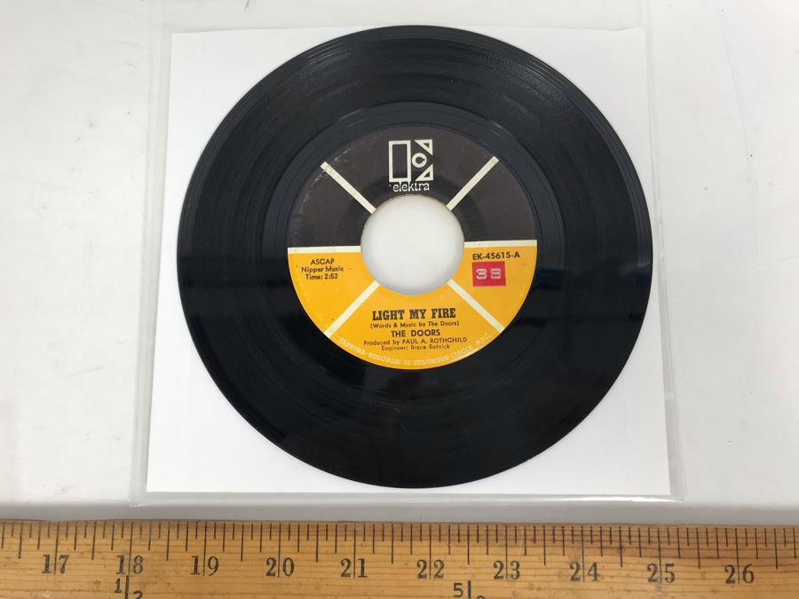 The Doors Light My Fire And The Crystal Ship 45PRM Vinyl Record Elektra Records EK-45615 [Photo 1]