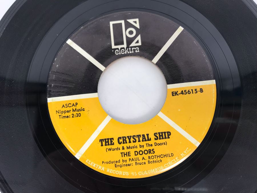 The Doors Light My Fire And The Crystal Ship 45PRM Vinyl Record Elektra Records EK-45615 [Photo 4]