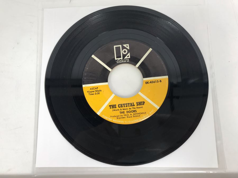 The Doors Light My Fire And The Crystal Ship 45PRM Vinyl Record Elektra Records EK-45615 [Photo 3]