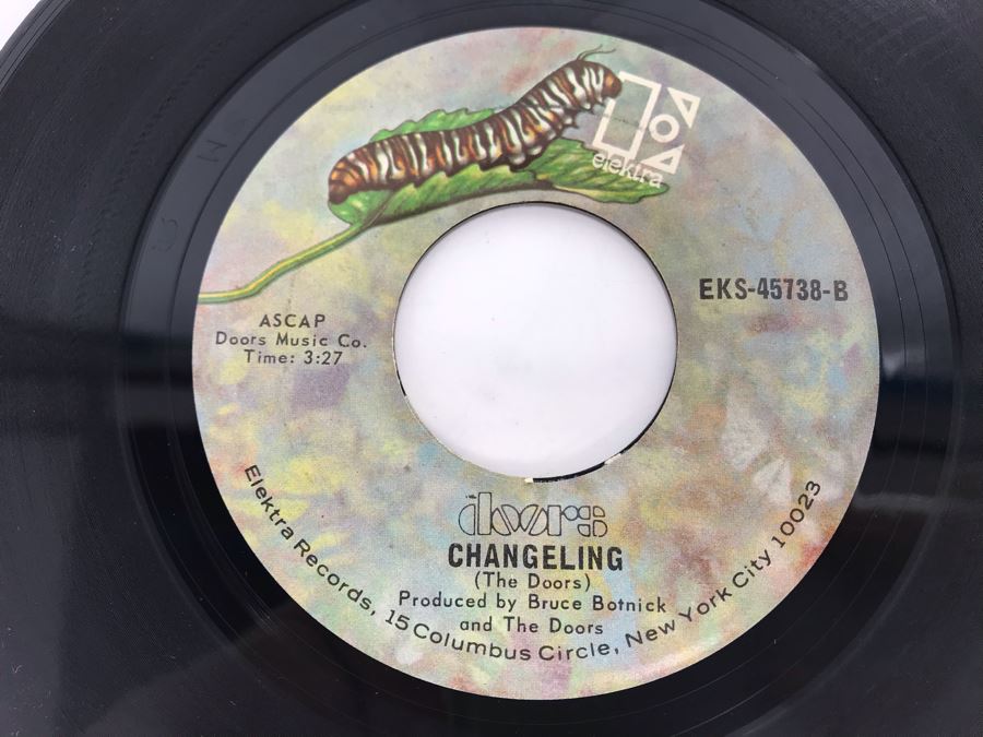 (2) Copies Of The Doors Riders On The Storm And Changeling 45RPM Vinyl Records EKS-45738 Elekra Records [Photo 8]