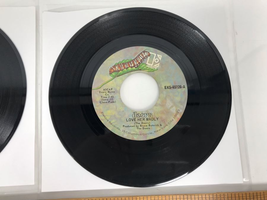 (2) Copies Of The Doors Love Her Madly And (You Need Meat) Don't Go No Further 45RPM Vinyl Records EKS-45726 Elektra Records [Photo 2]