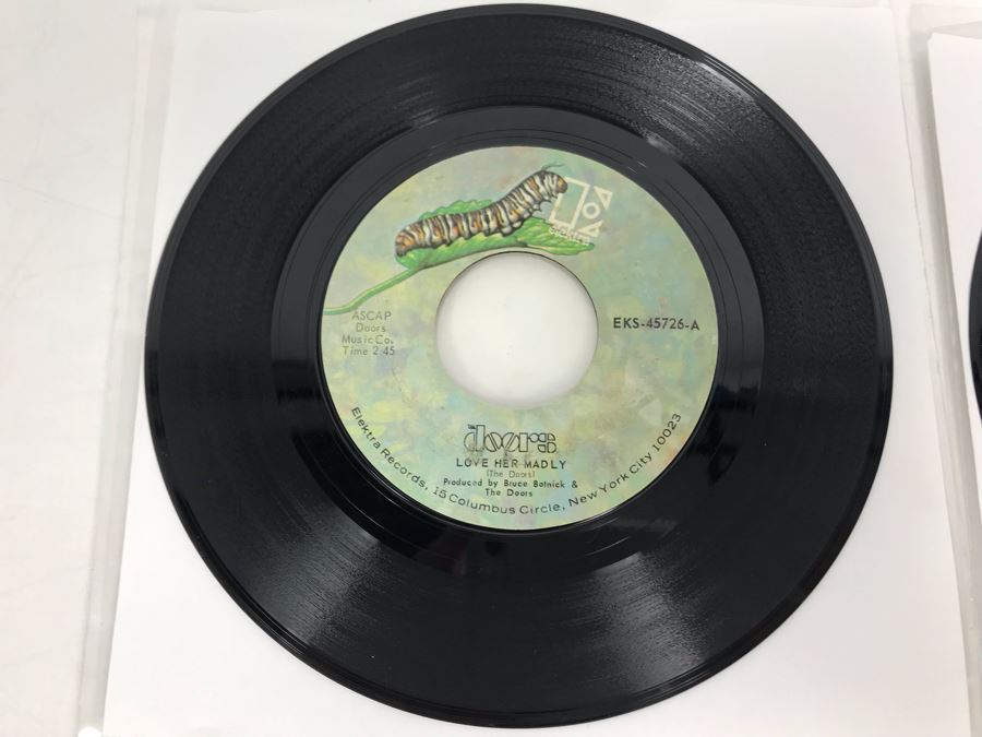 (2) Copies Of The Doors Love Her Madly And (You Need Meat) Don't Go No Further 45RPM Vinyl Records EKS-45726 Elektra Records [Photo 6]