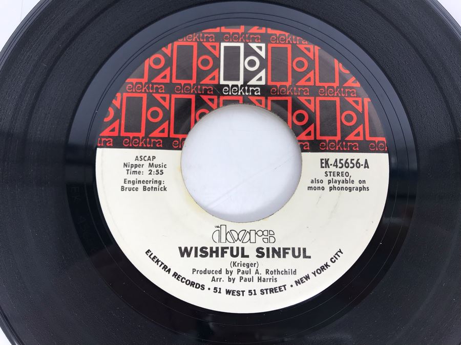The Doors Love Me Two Times And Moonlight Drive EK-45624; Wishful Sinful And Who Scared You EK-45656 45RPM Vinyl Records Elektra Records [Photo 7]