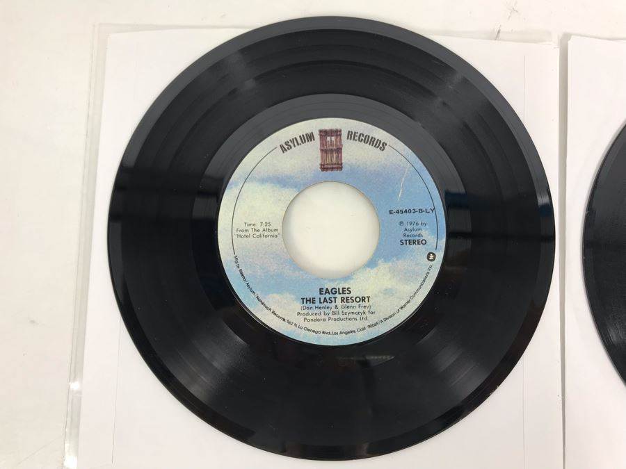 The Eagles Witchy Woman And Earlybid AS-11008 And Life In The Fast Land And The Last Resort E-45403 45RPM Vinyl Records Asylum Records [Photo 8]