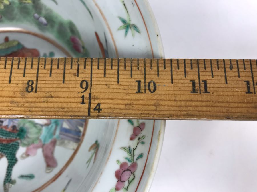 Antique Chinese Famille Rose Porcelain Basin Bowl 10.5'D [Photo 15]