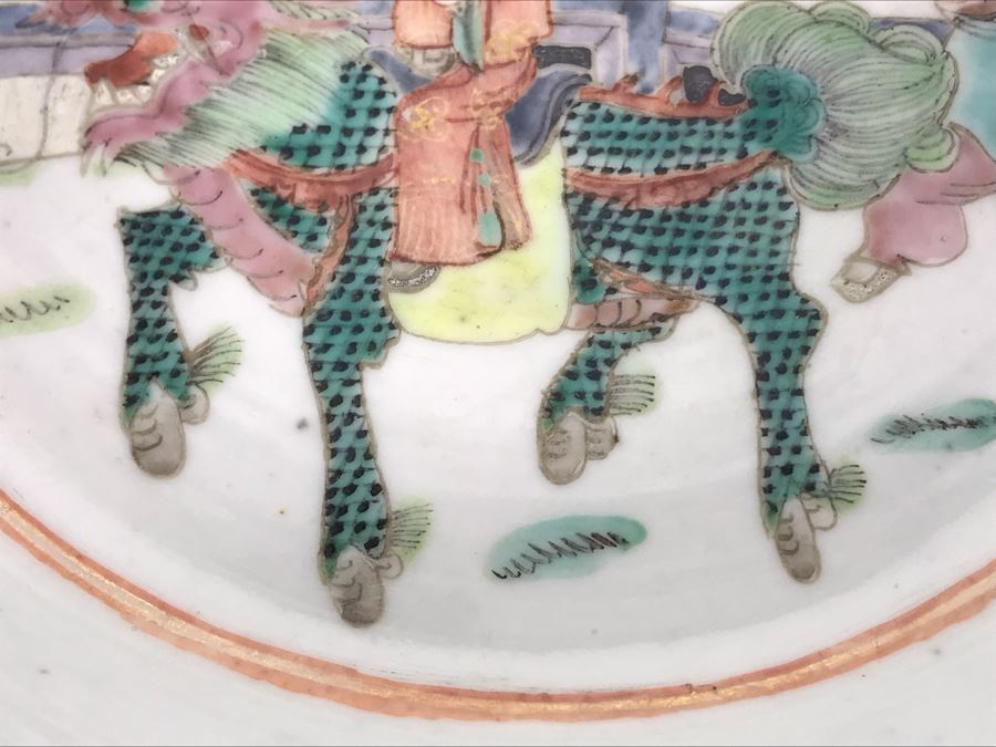 Antique Chinese Famille Rose Porcelain Basin Bowl 10.5'D [Photo 9]