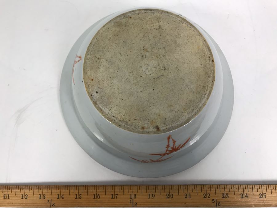Antique Chinese Famille Rose Porcelain Basin Bowl 10.5'D [Photo 12]