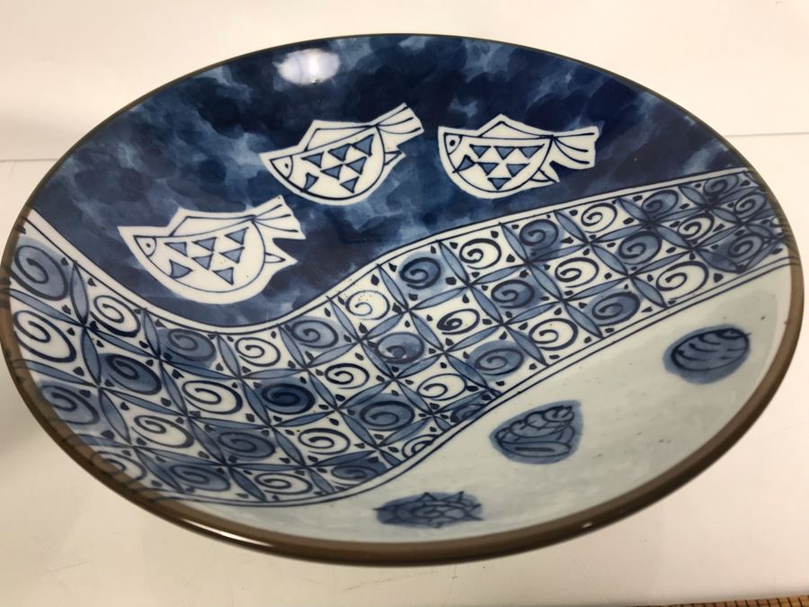 Pair Of Signed Vintage Japanese Bowls 9.5'D [Photo 3]