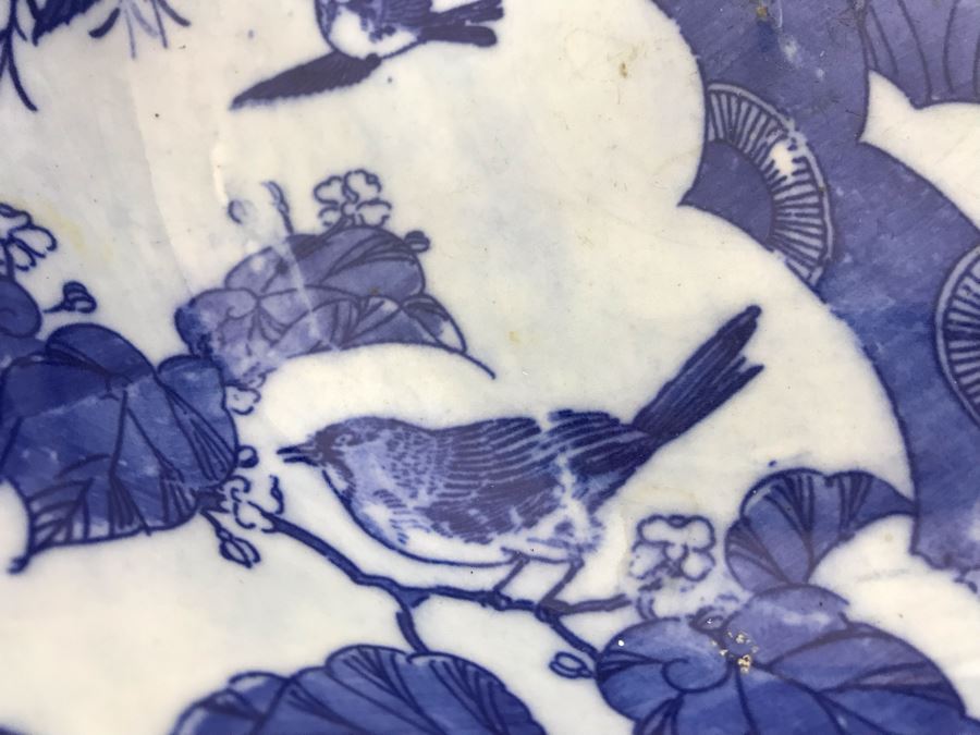 Vintage Japanese Blue And White Bowl 9'D [Photo 11]