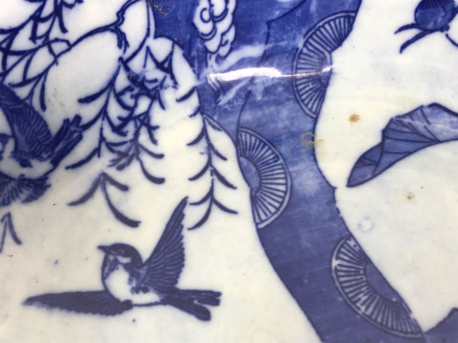 Vintage Japanese Blue And White Bowl 9'D [Photo 7]