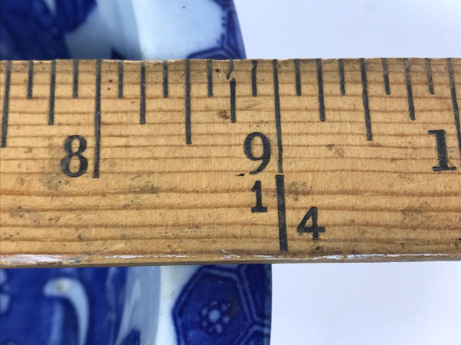 Vintage Japanese Blue And White Bowl 9'D [Photo 14]