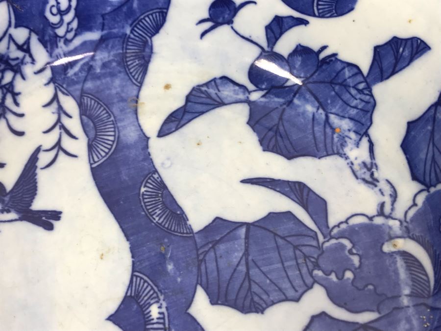 Vintage Japanese Blue And White Bowl 9'D [Photo 8]