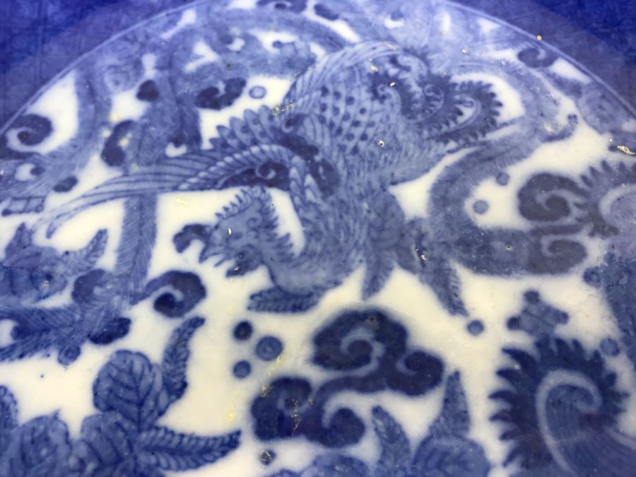 Antique Mid Meiji Period Japanese Brown Rim Plate 9.5'D [Photo 5]