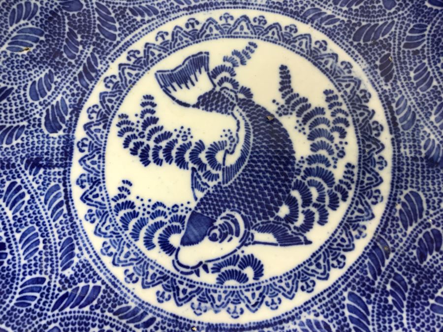 Antique Blue And White Japanese Plate 10.5'D [Photo 6]
