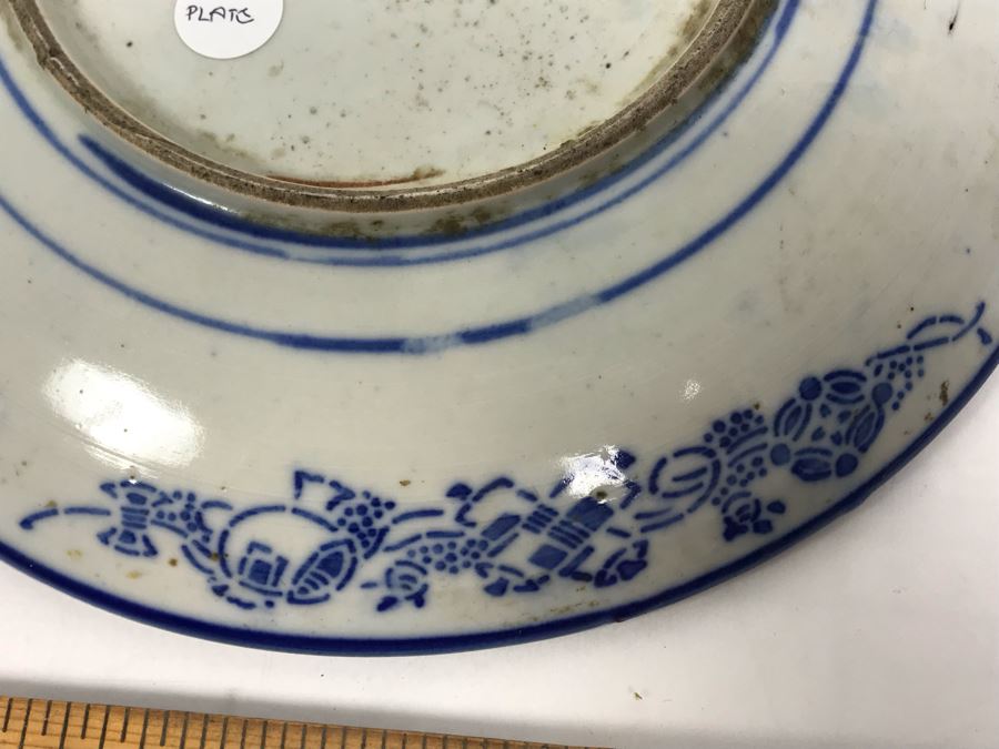 Antique Blue And White Japanese Plate 10.5'D [Photo 13]