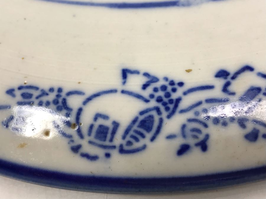 Antique Blue And White Japanese Plate 10.5'D [Photo 14]