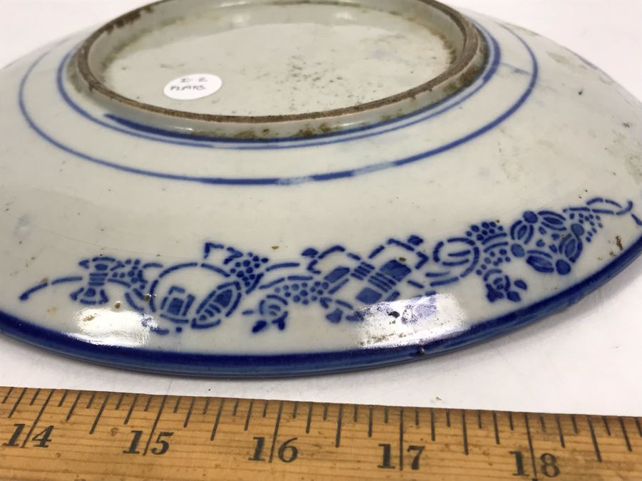 Antique Blue And White Japanese Plate 10.5'D [Photo 12]