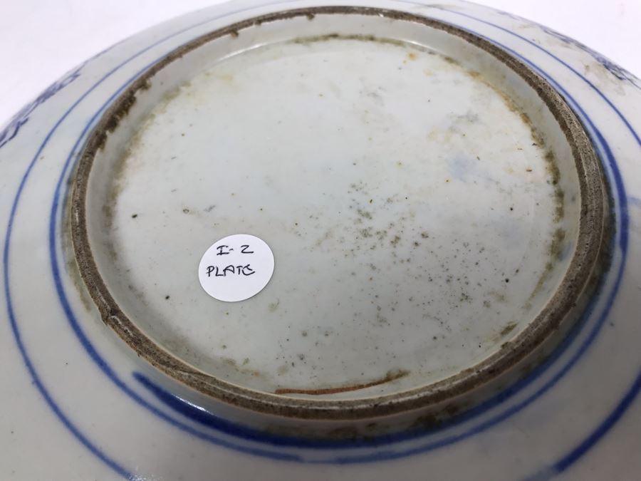 Antique Blue And White Japanese Plate 10.5'D [Photo 10]