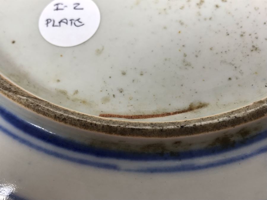 Antique Blue And White Japanese Plate 10.5'D [Photo 11]