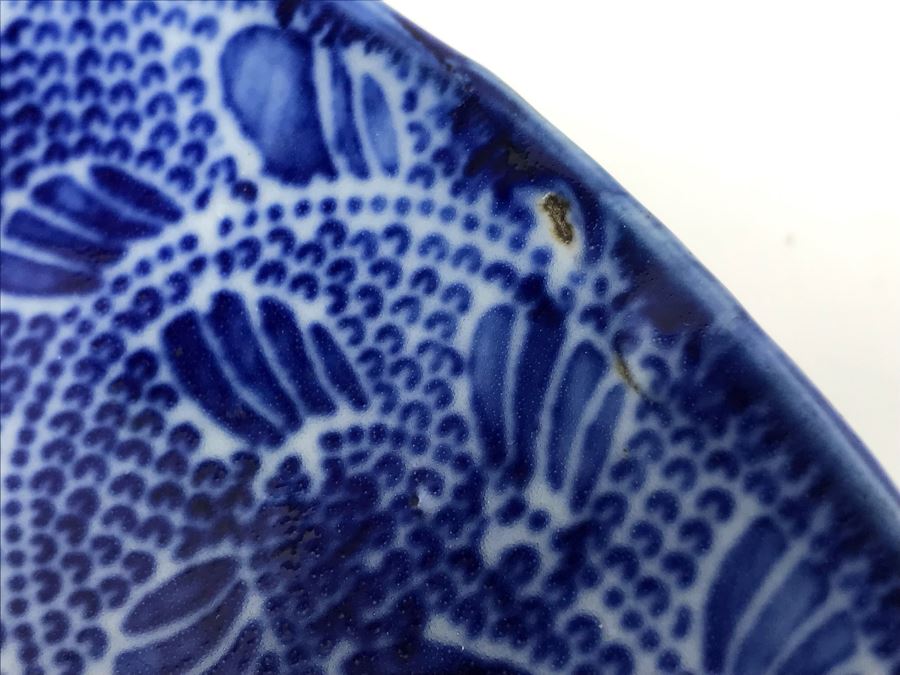 Antique Blue And White Japanese Plate 10.5'D [Photo 8]