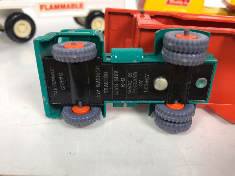 Vintage Buddy L Circus Truck With Trailer, Buddy L EXXON Gas Fuel Truck And Matchbox Guy Warrior Tractor With Car Transporter King Size K-8 Farnborough Measham Car Auction Collection [Photo 4]