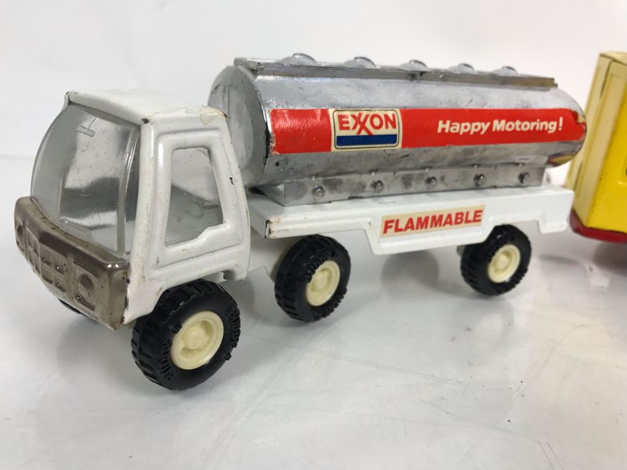 Vintage Buddy L Circus Truck With Trailer, Buddy L EXXON Gas Fuel Truck And Matchbox Guy Warrior Tractor With Car Transporter King Size K-8 Farnborough Measham Car Auction Collection [Photo 11]