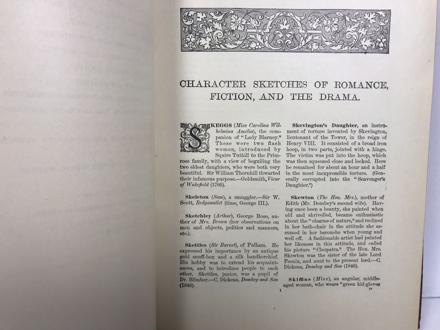 Antique 1896 Large Leatherbound Book Character Sketches Of Romance Fiction And The Drama Volume VII With Illustrations From Snow White And The Sleeping Beauty - See Photos [Photo 11]