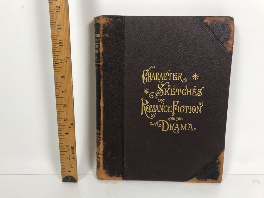 Antique 1896 Large Leatherbound Book Character Sketches Of Romance Fiction And The Drama Volume VII With Illustrations From Snow White And The Sleeping Beauty - See Photos [Photo 4]