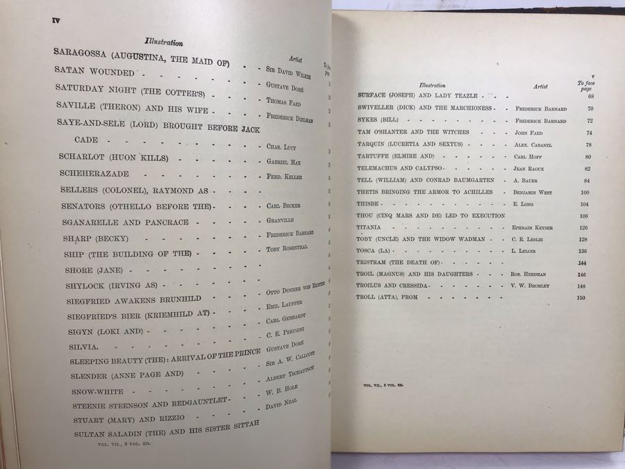 Antique 1896 Large Leatherbound Book Character Sketches Of Romance Fiction And The Drama Volume VII With Illustrations From Snow White And The Sleeping Beauty - See Photos [Photo 10]
