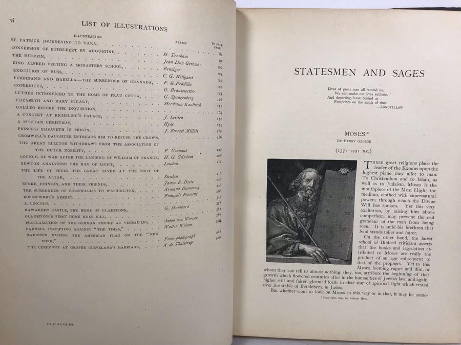 Antique 1894 Large Leatherbound Book Great Men And Famous Women Statesmen And Sages Volume II With Illustrations Featuring Abraham Lincoln Selmar Hess Publisher [Photo 12]