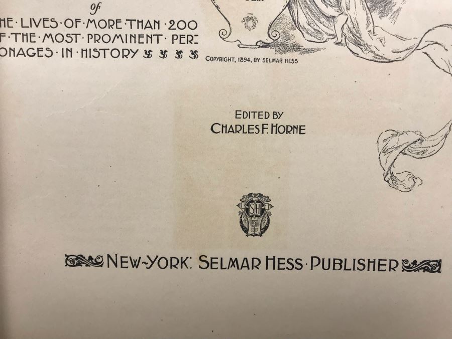 Antique 1894 Large Leatherbound Book Great Men And Famous Women Statesmen And Sages Volume II With Illustrations Featuring Abraham Lincoln Selmar Hess Publisher [Photo 7]