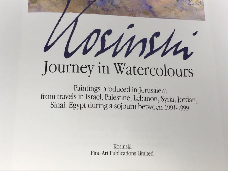 Signed Limited Edition Book Kosinski Journey In Watercolours Paintings Produced In Jerusalem Fine Art Publications Limited [Photo 4]